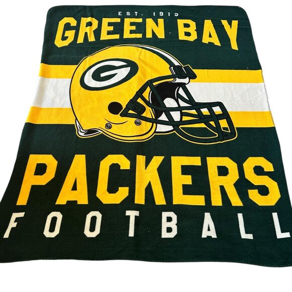NFL Green Bay Packers Large Soft Fleece Throw Blanket 48" X 60" - Picture 4 of 6
